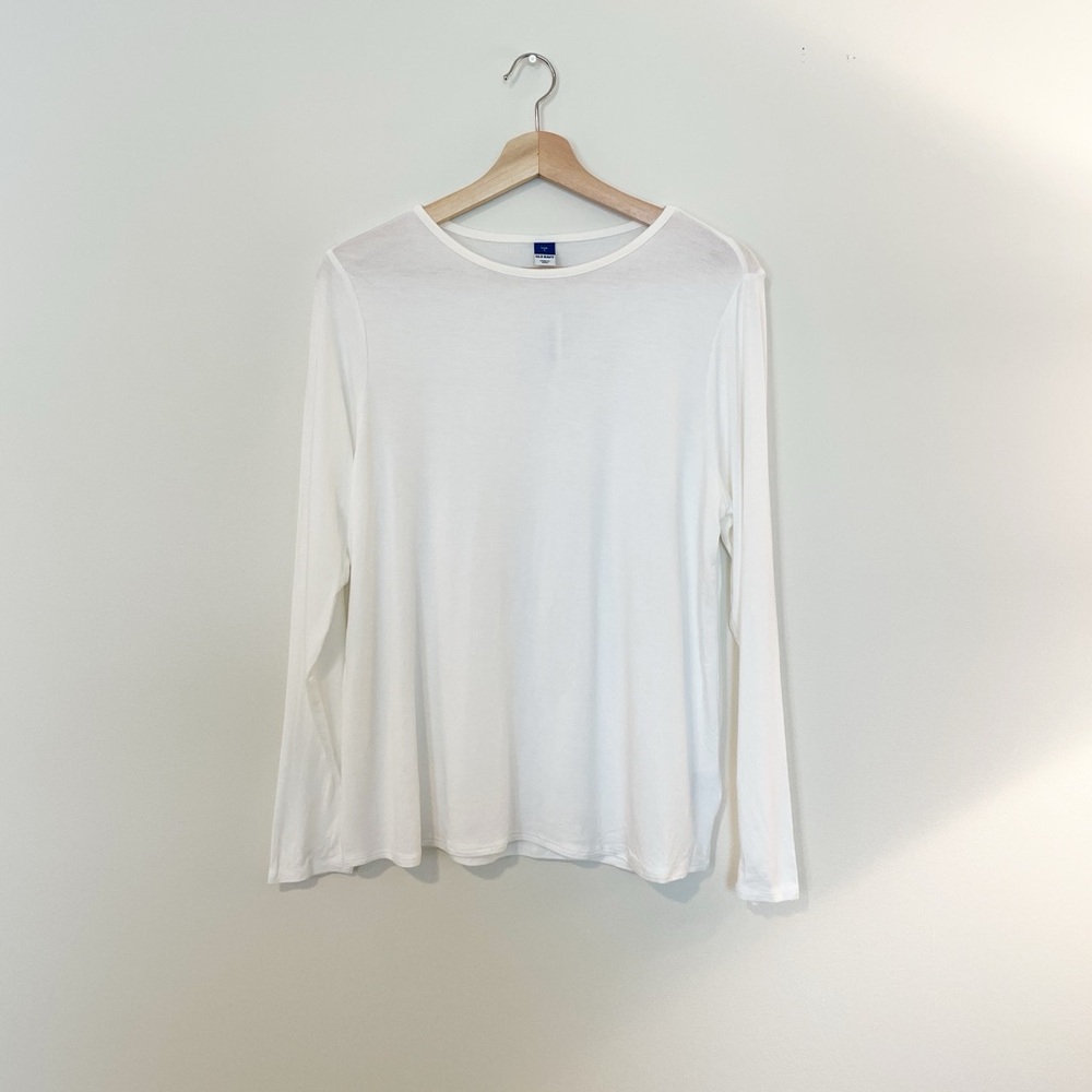 Old Navy Luxe Classic White Long Sleeve Top